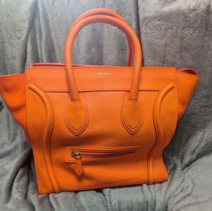 Celine Orange Medium Travel Bag